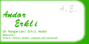 andor erkli business card